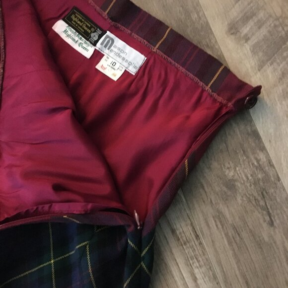 Vintage Highland Queen Maisen Mendessolle Diamond Plaid Wool Skirt - Picture 9 of 16